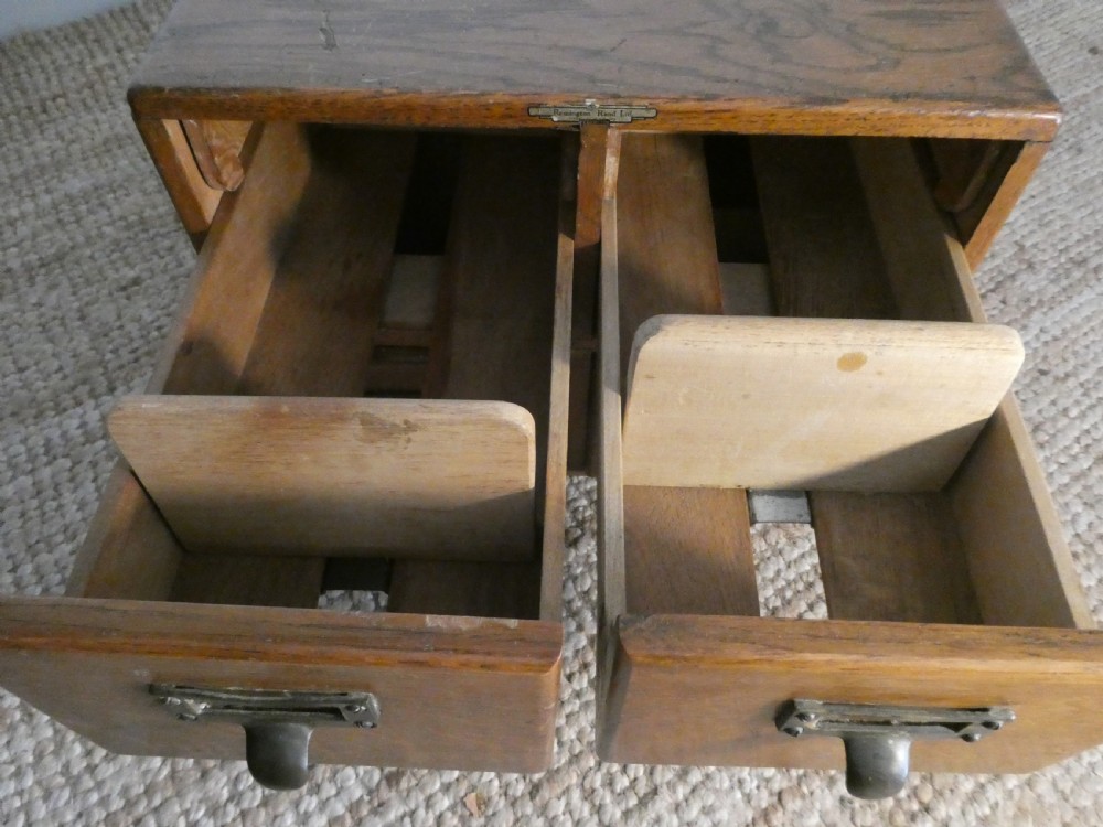 English Oak Index Card Box View III