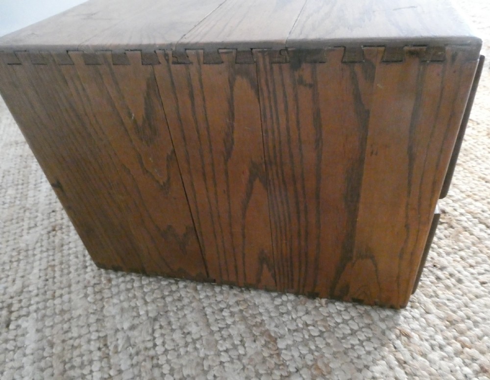 English Oak Index Card Box View VI