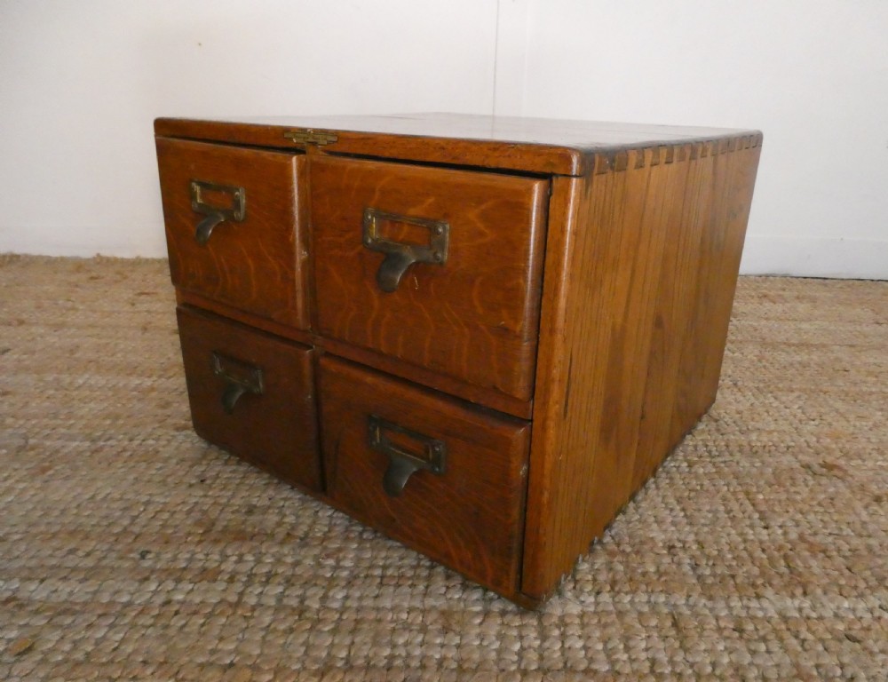 English Oak Index Card Box View X
