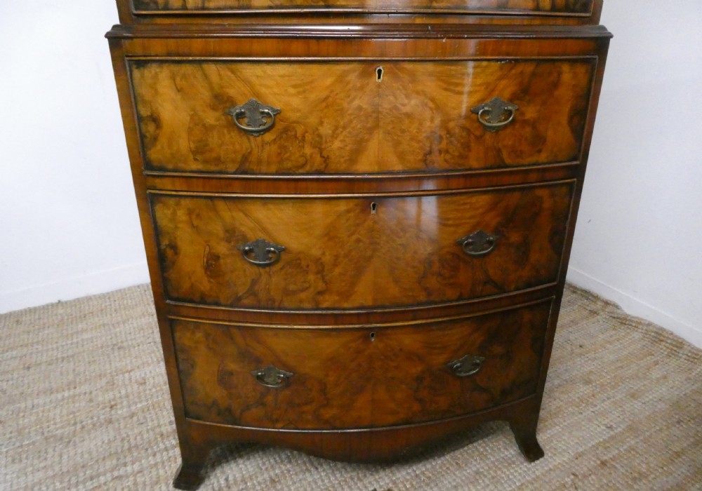 1920's Burr Walnut Chest on chest View II