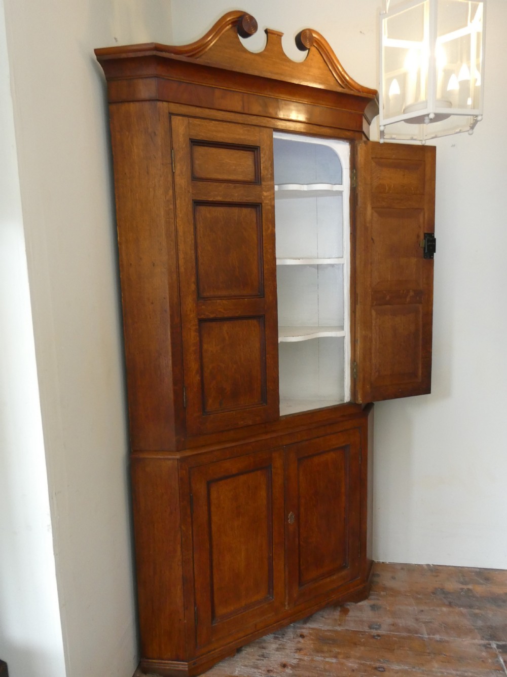 Early 19thC Oak Corner Cabinet