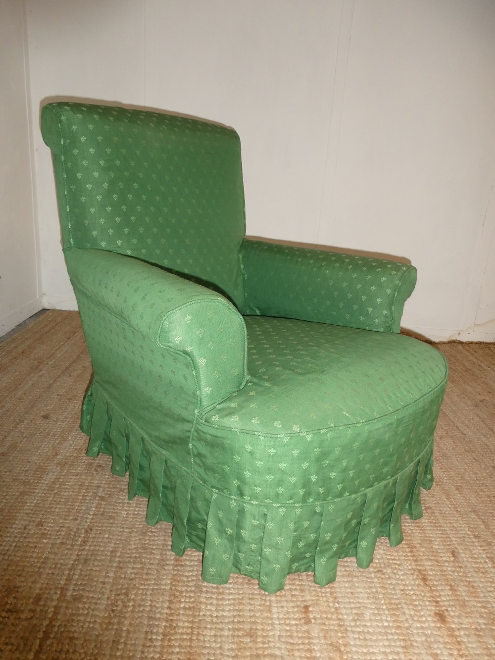 19thC Upholstered Deep Seated Armchair View II