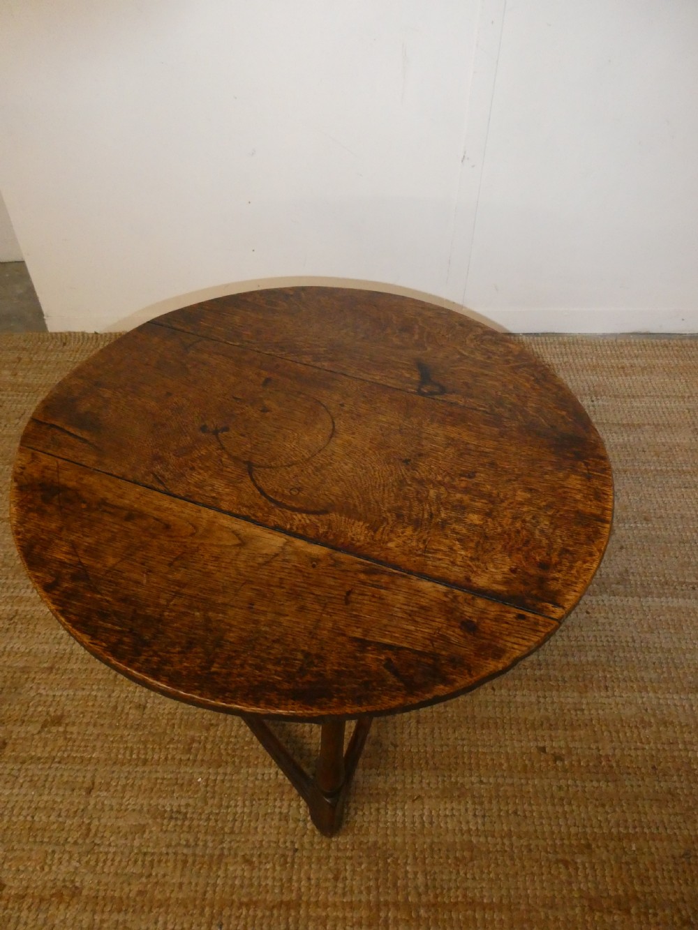 English 1720s Oak Cricket Table View III