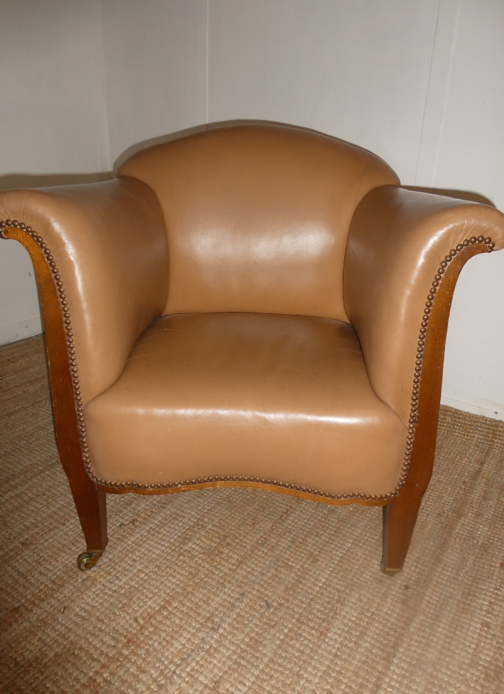 Fine Pair Leather Armchairs View II
