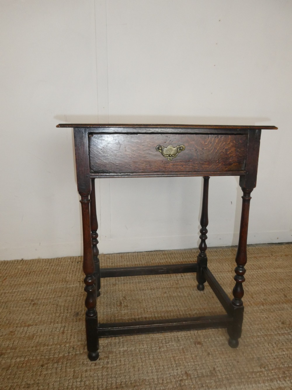 Small 18thC Oak Side Table 56cm Wide