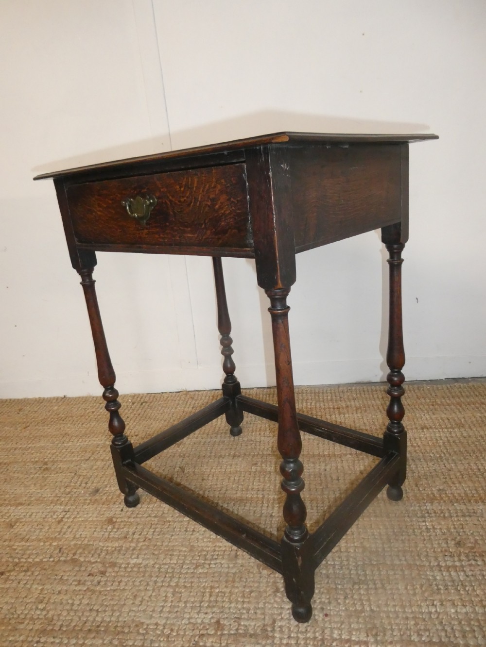 Small 18thC Oak Side Table 56cm Wide View VIII