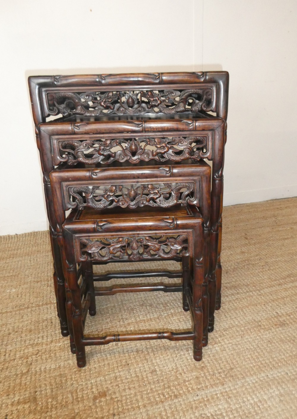 Chinese Hardwood Nest of Four Tables