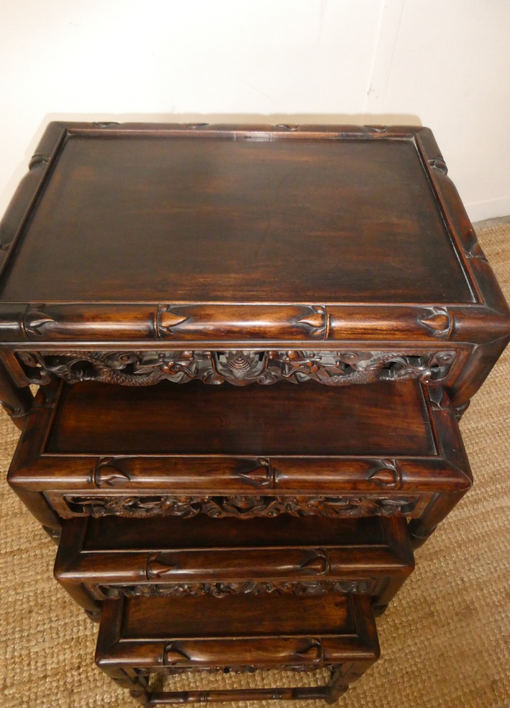 Chinese Hardwood Nest of Four Tables View II