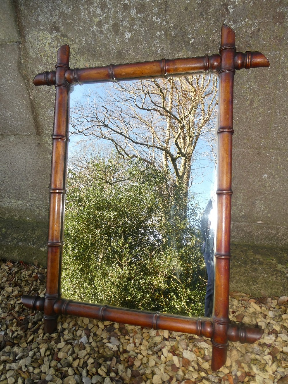 19thC Faux Bamboo Mirror