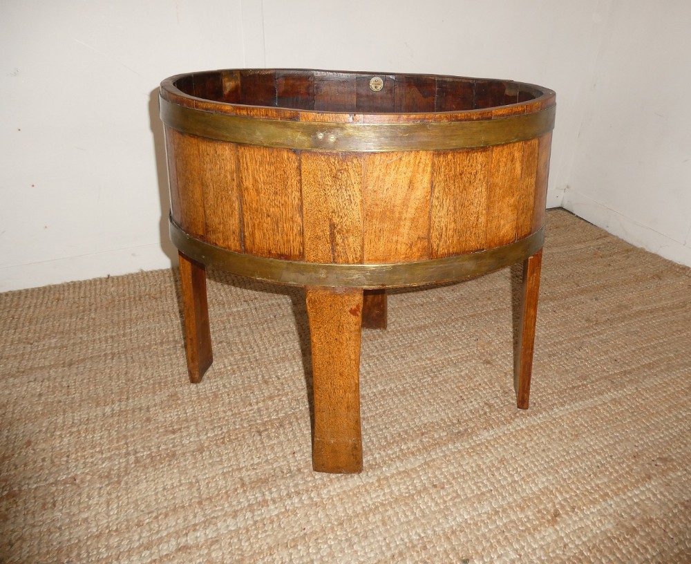 English Oval Oak Planter