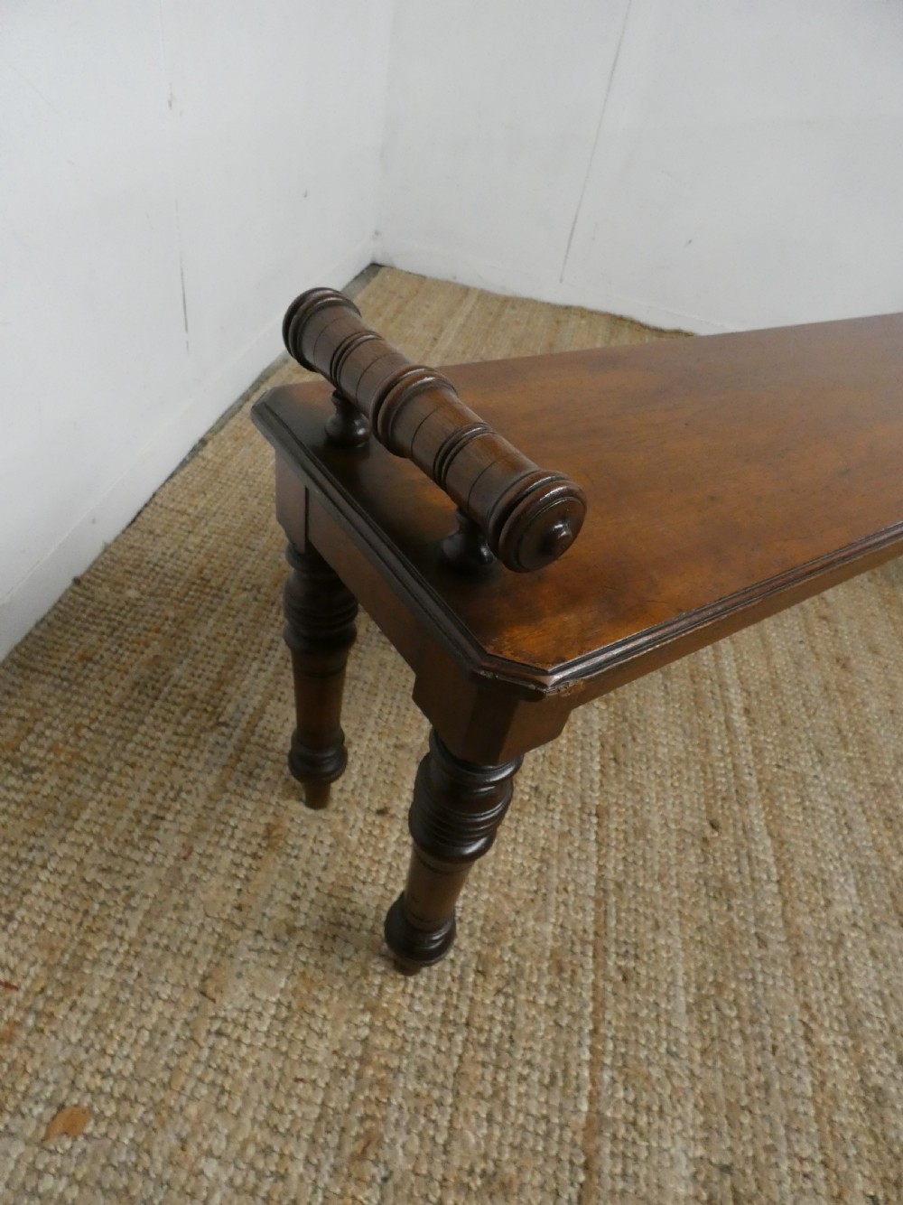19th C Walnut Hall Bench View IV
