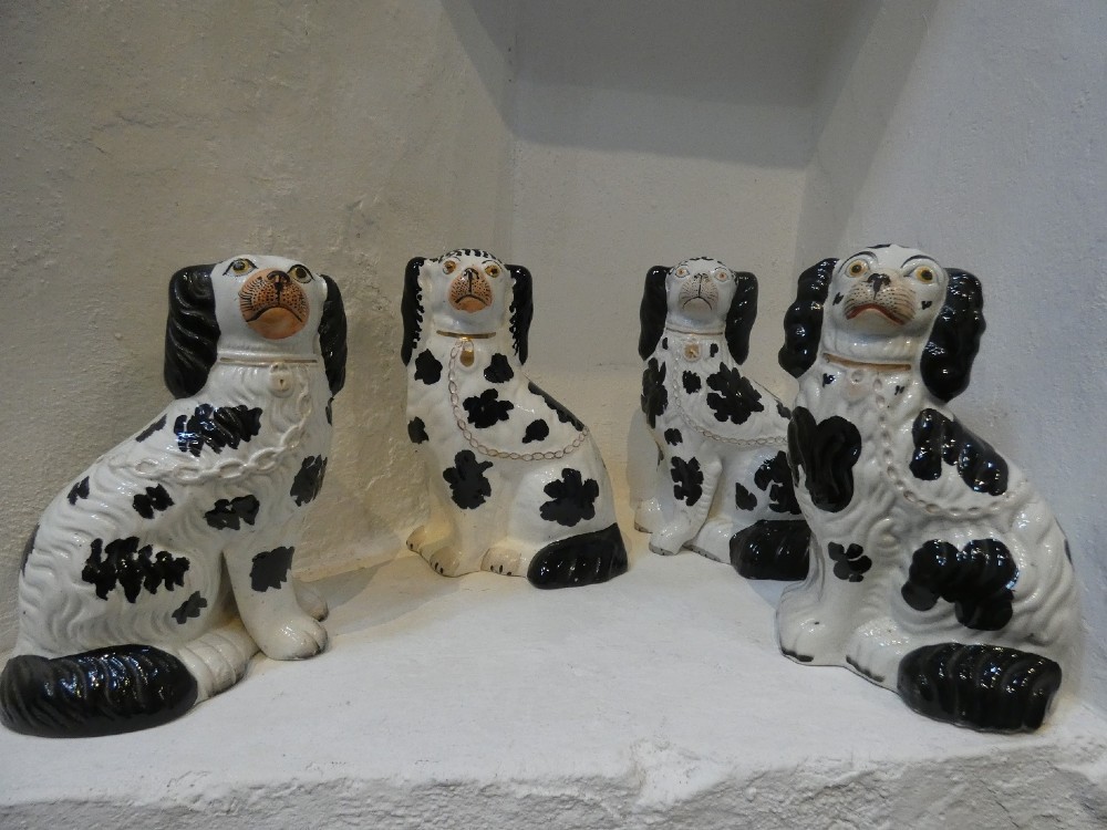 Collection Four Staffordshire Dogs