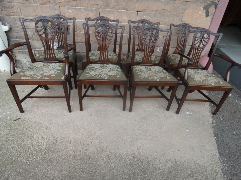 Set of Eight Mahogany Dining chairs