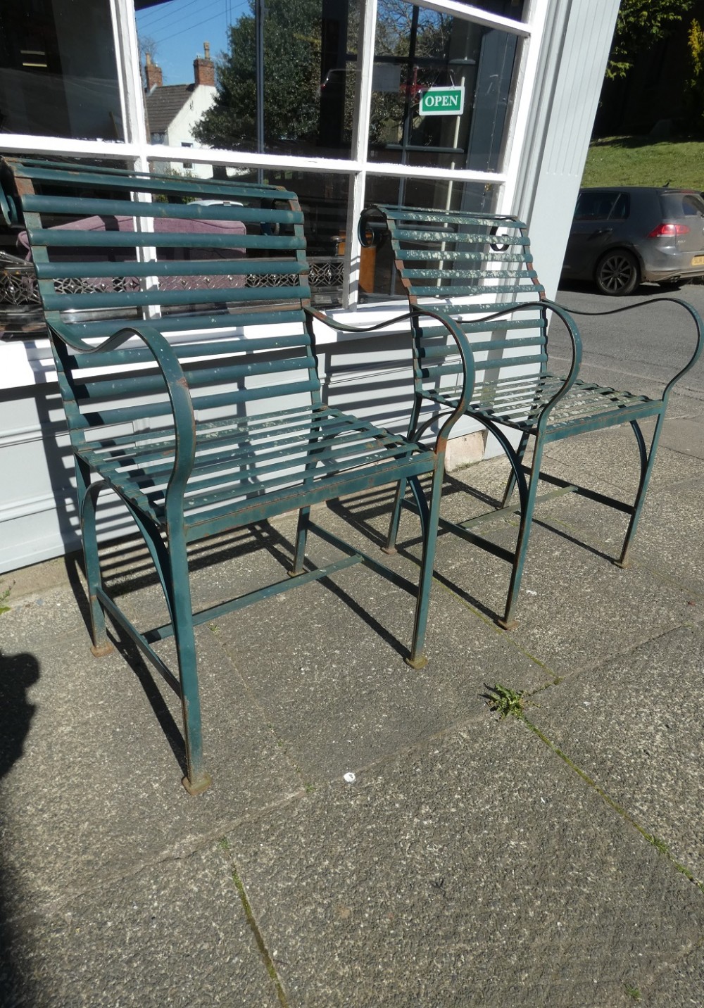 Pair Iron Garden Chairs
