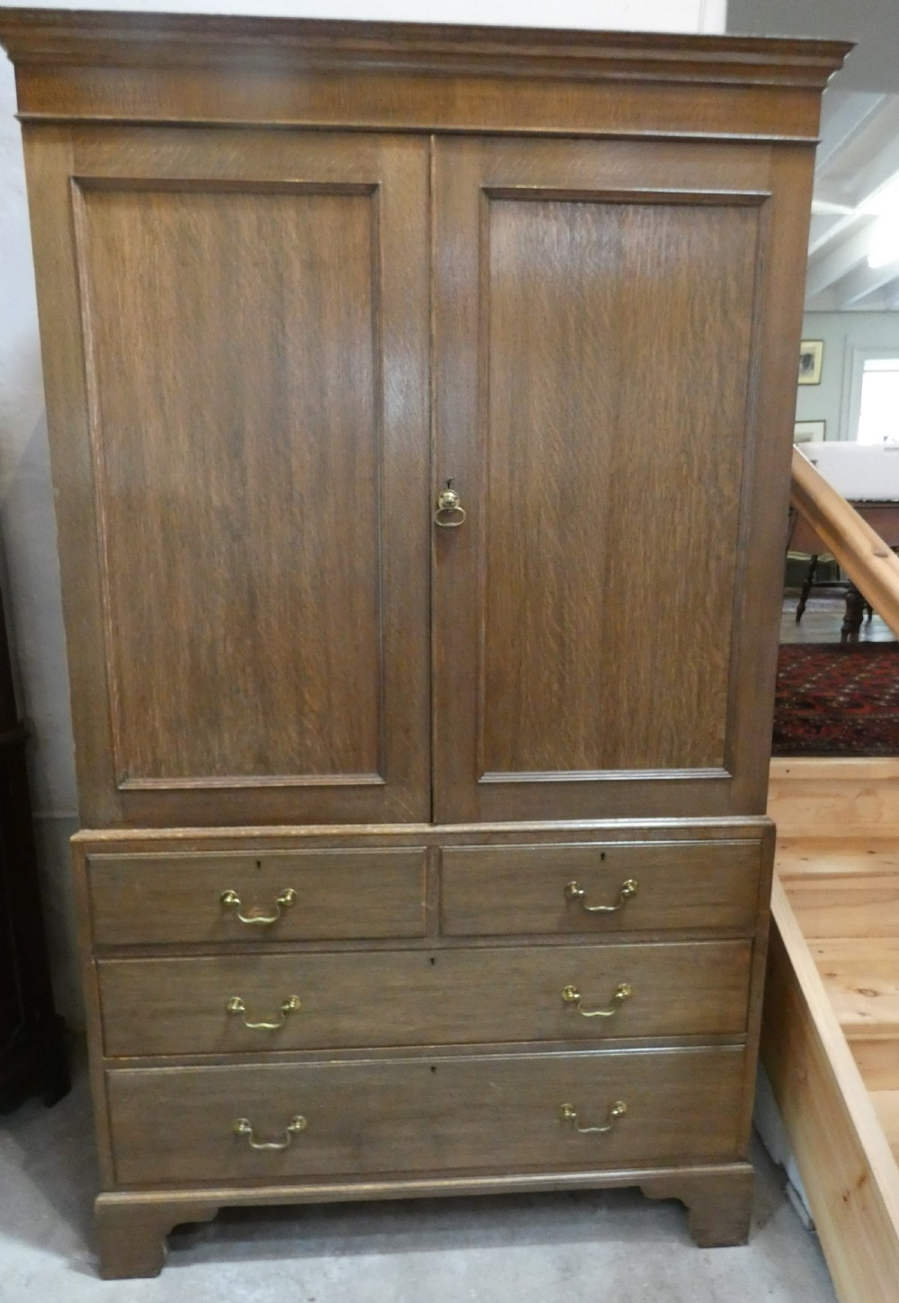 Scottish 1900s Oak Linen Cupboard View VII