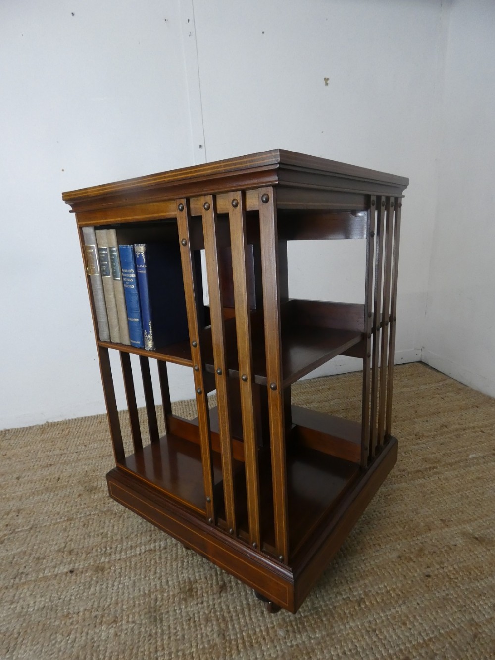 English Metal Base Revolving Bookcase