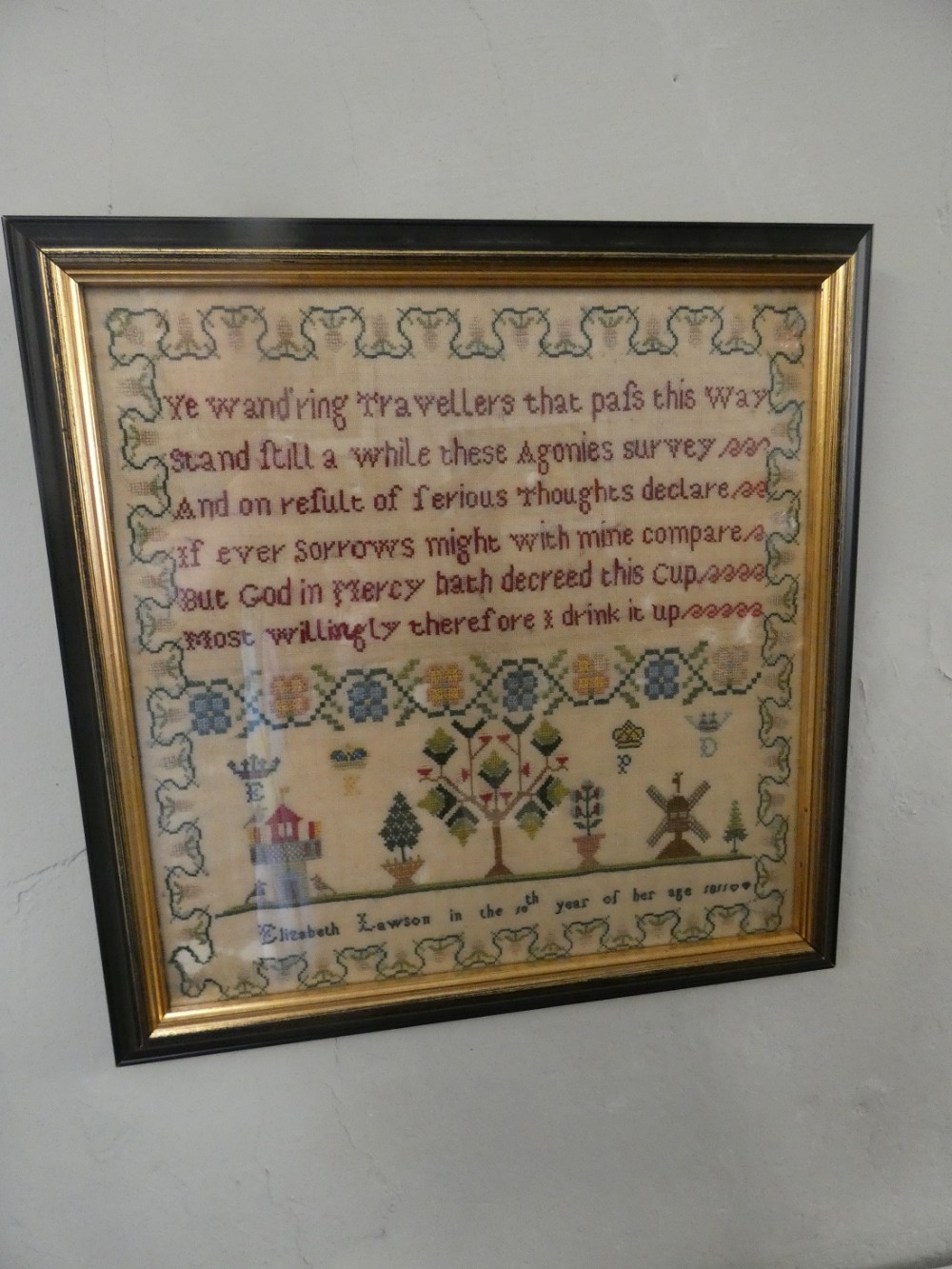 19th C Needlepoint Sampler