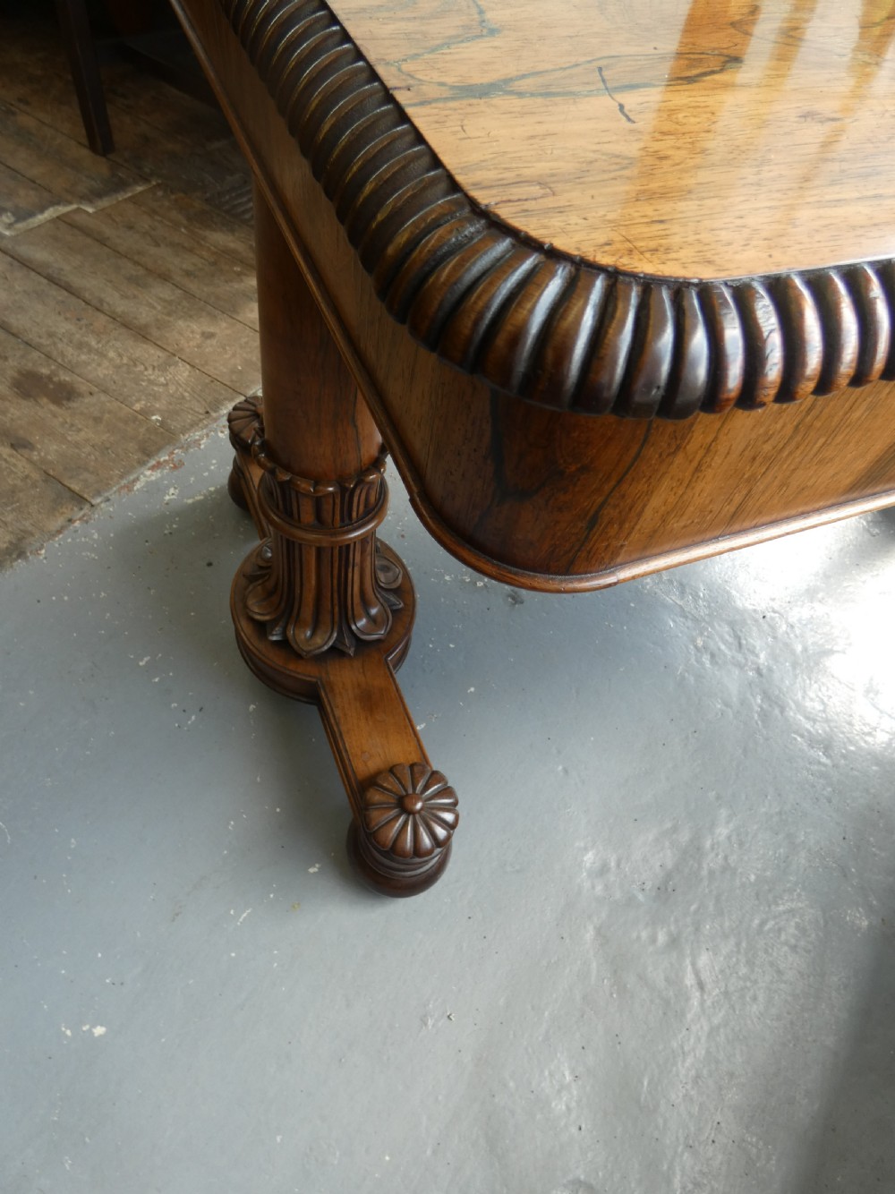 George IV Rosewood Freestanding Library Table View VII