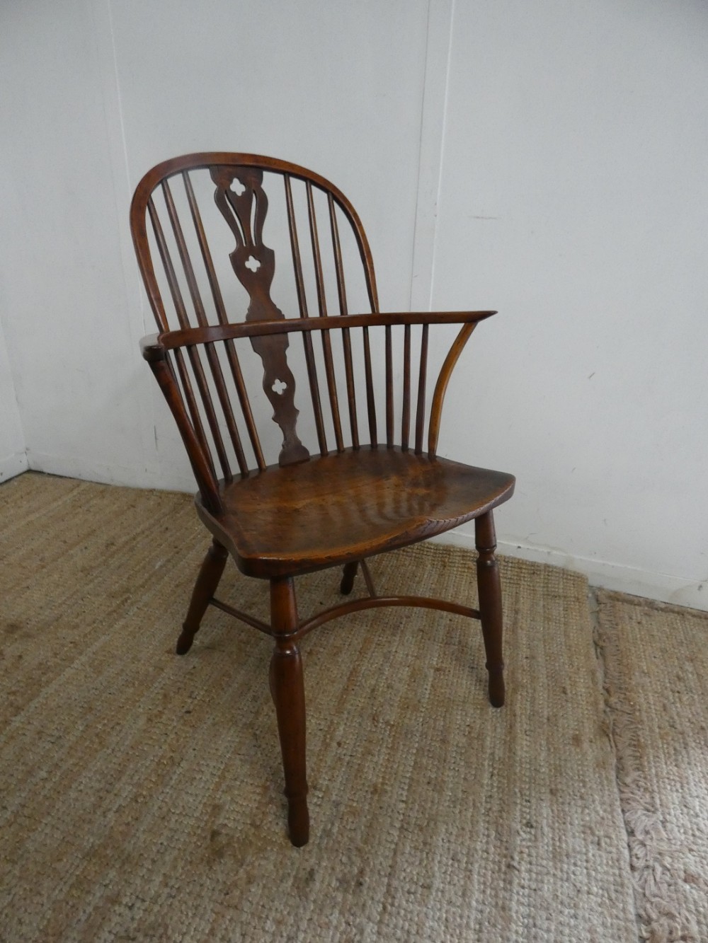 Rare 1800's Fruitwood Windsor Arm Chair