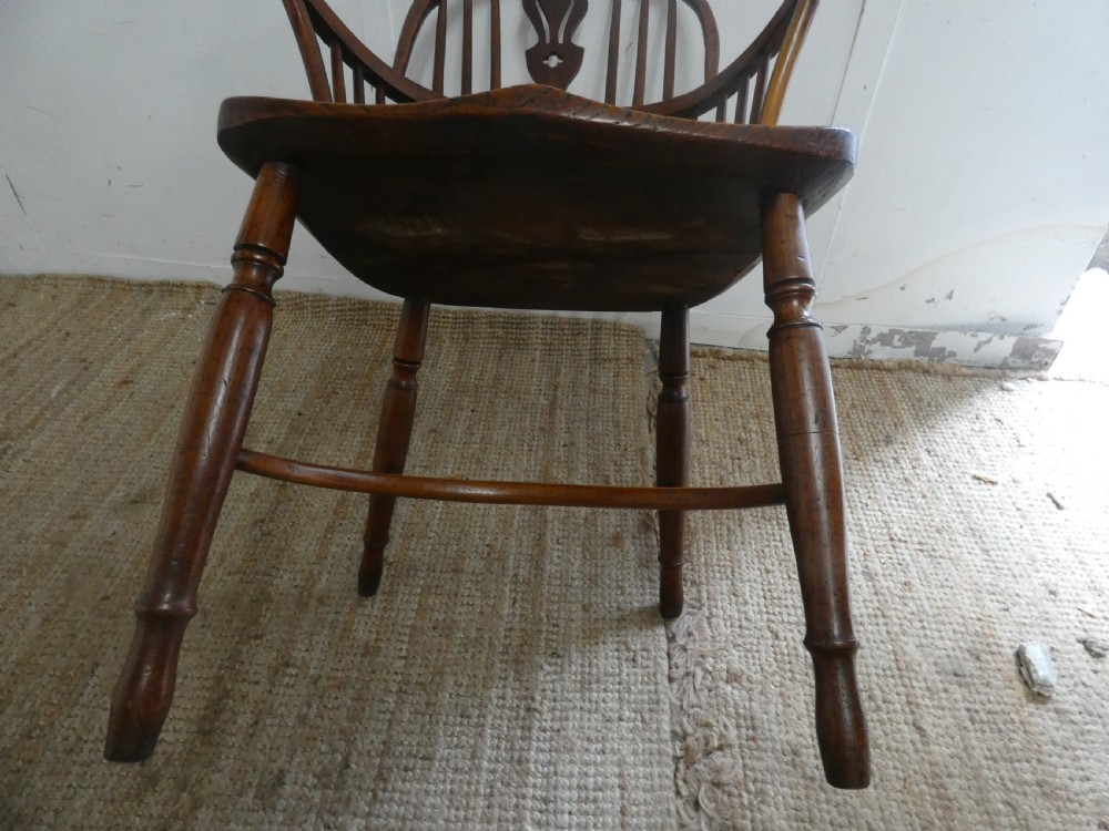 Rare 1800's Fruitwood Windsor Arm Chair View VII