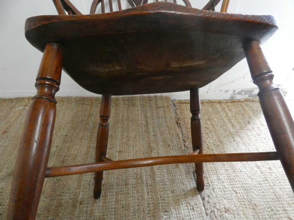 Rare 1800's Fruitwood Windsor Arm Chair View VIII