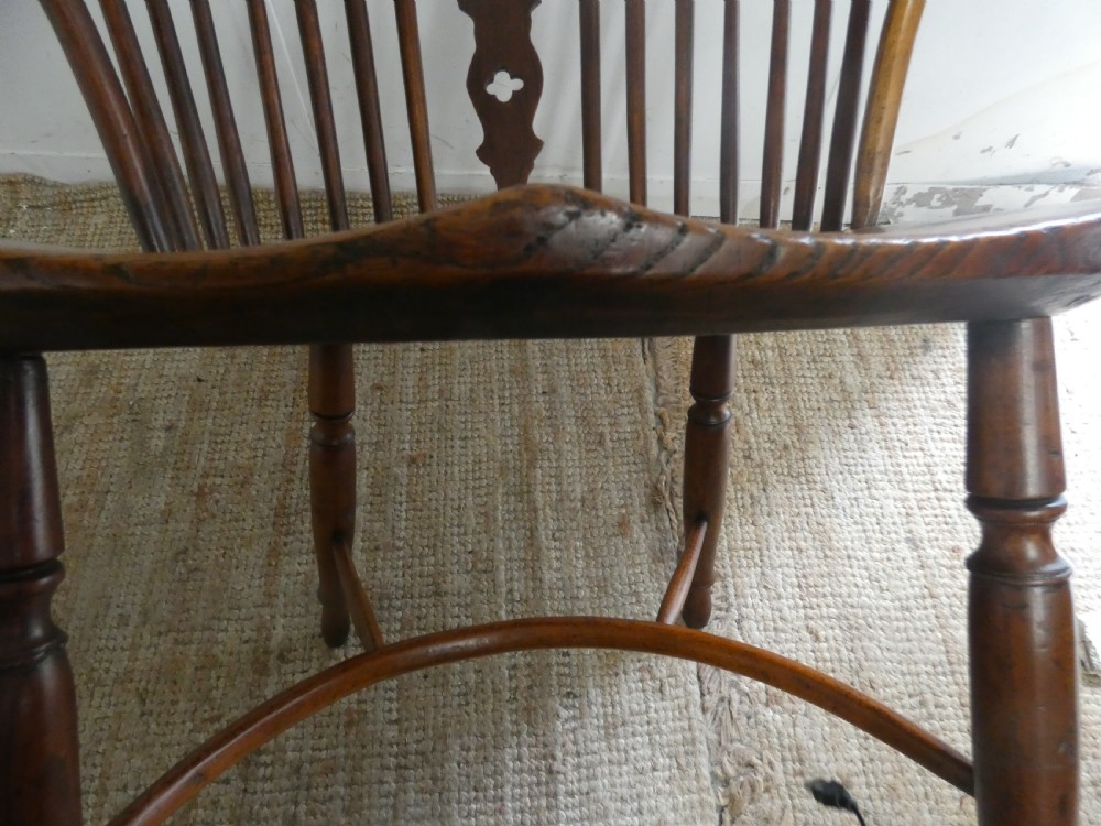 Rare 1800's Fruitwood Windsor Arm Chair View IX