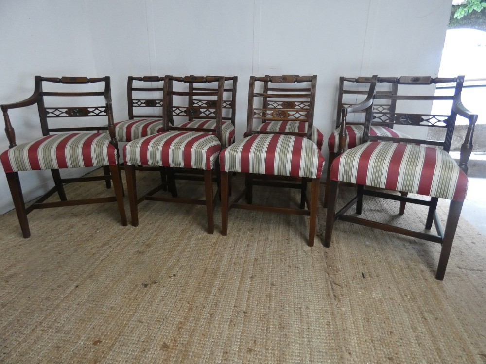 Set of Eight 18thC Dining Chairs