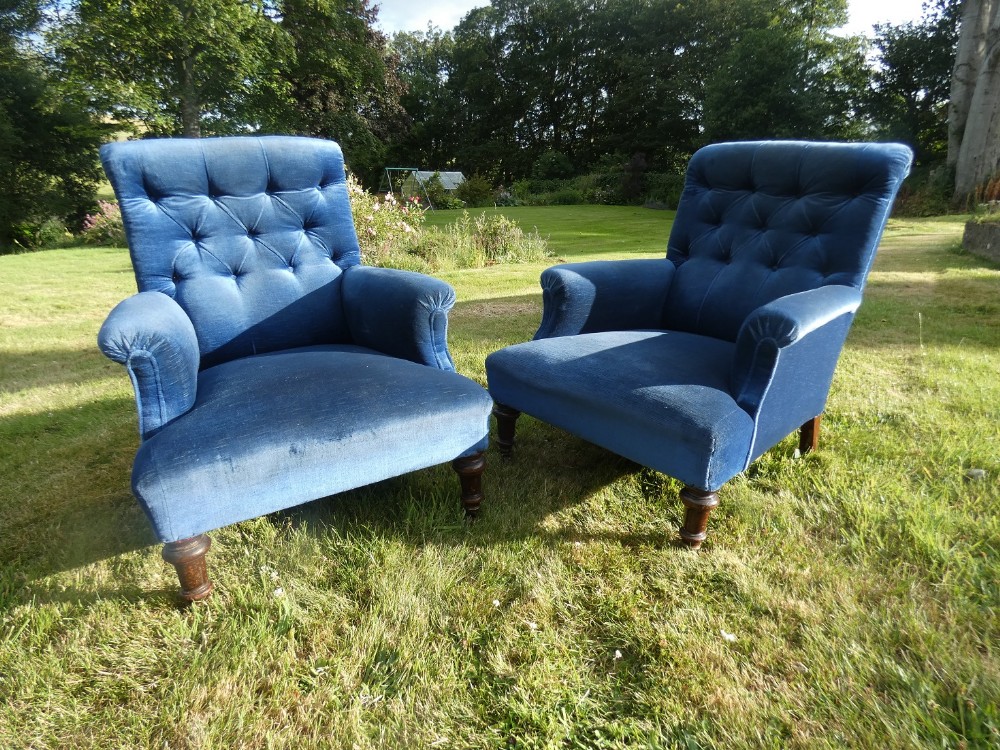 Pair Scottish 19thC Armchairs