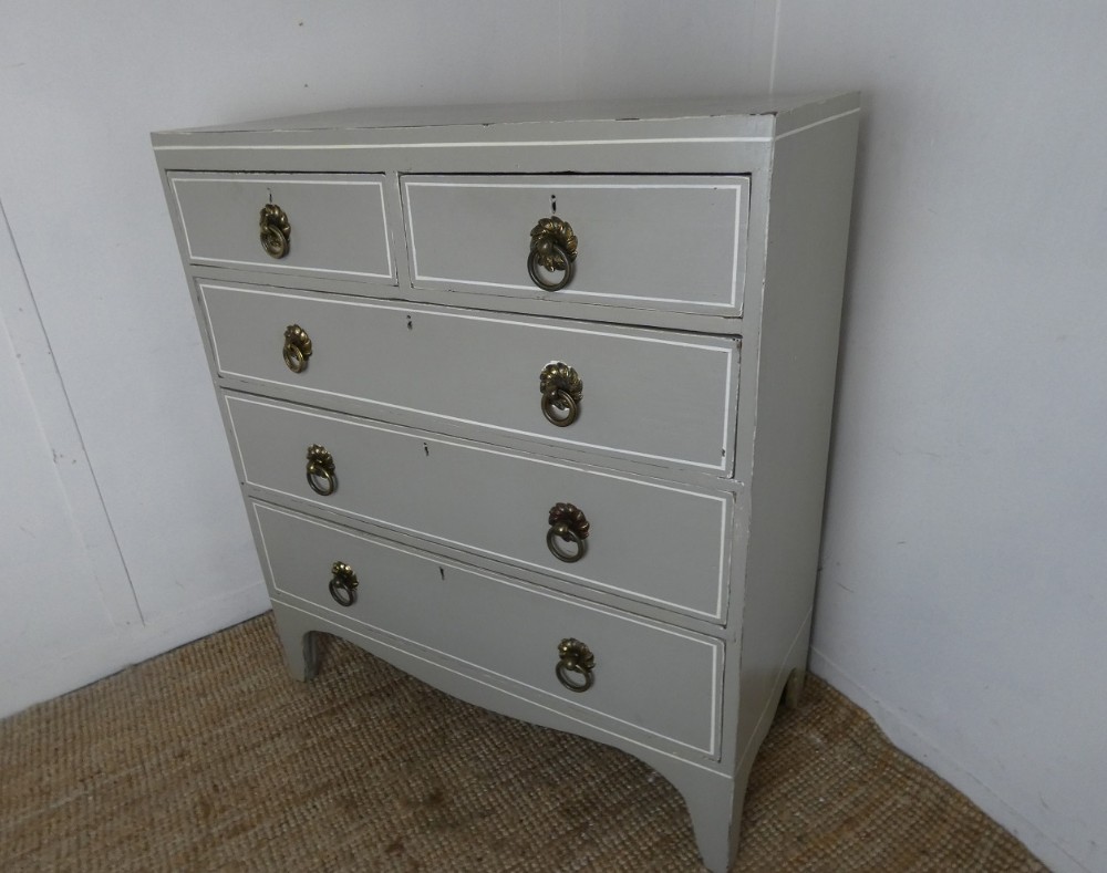 Neat 19th C Painted Chest of Drawers