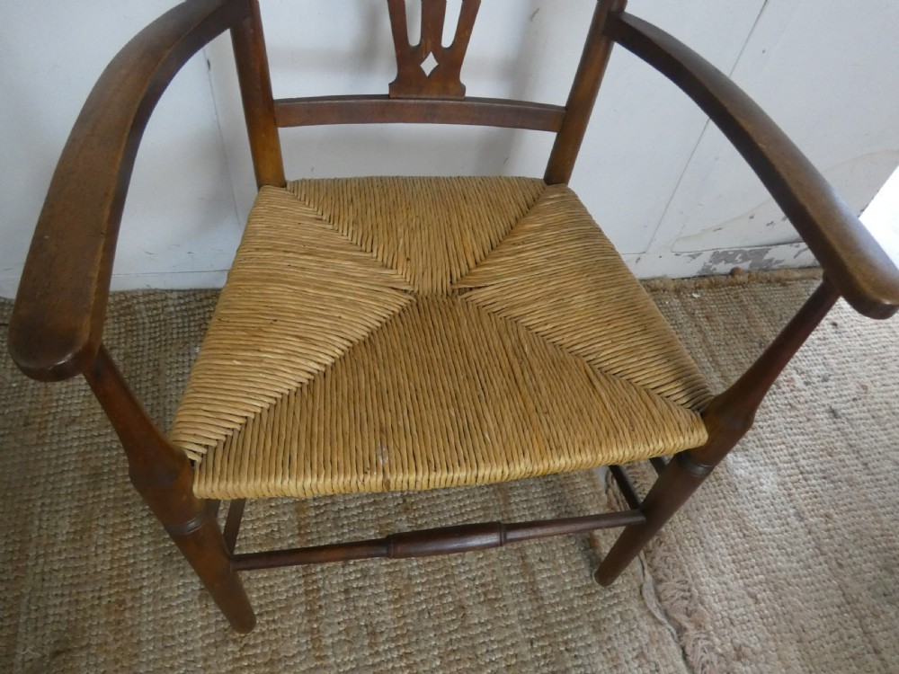 Arts & Crafts Rush Seated Armchair View III
