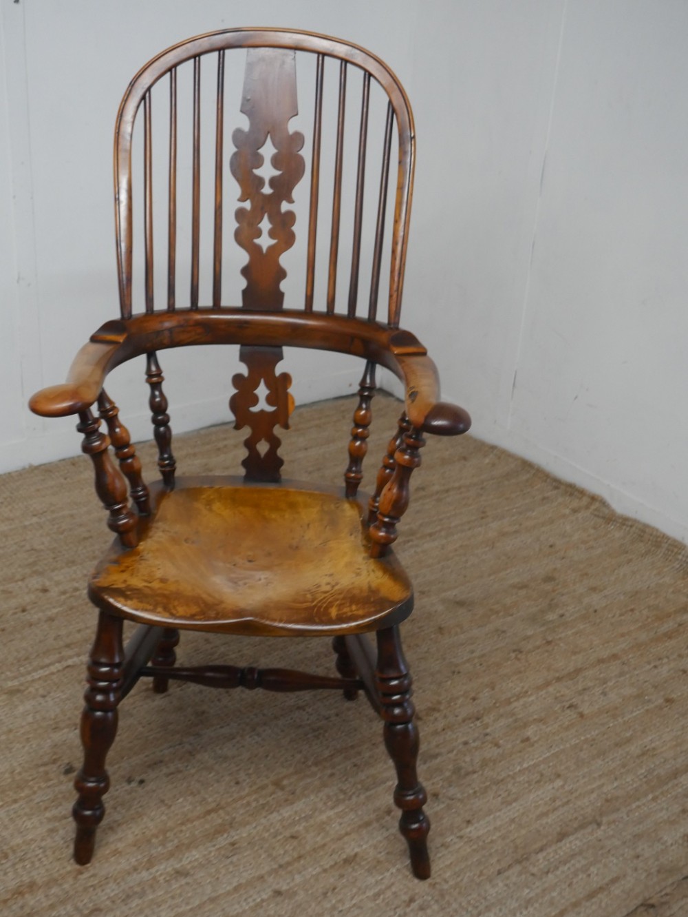 19th Century Yew Windsor Arm Chair