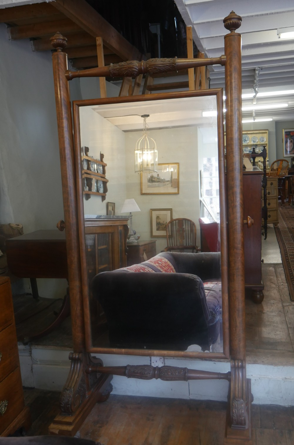 Large Country House19thC Cheval Mirror View III