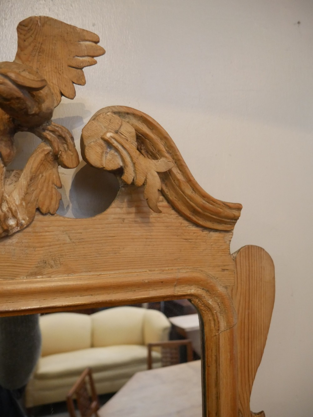18th Century Pine Wall Mirror   View V