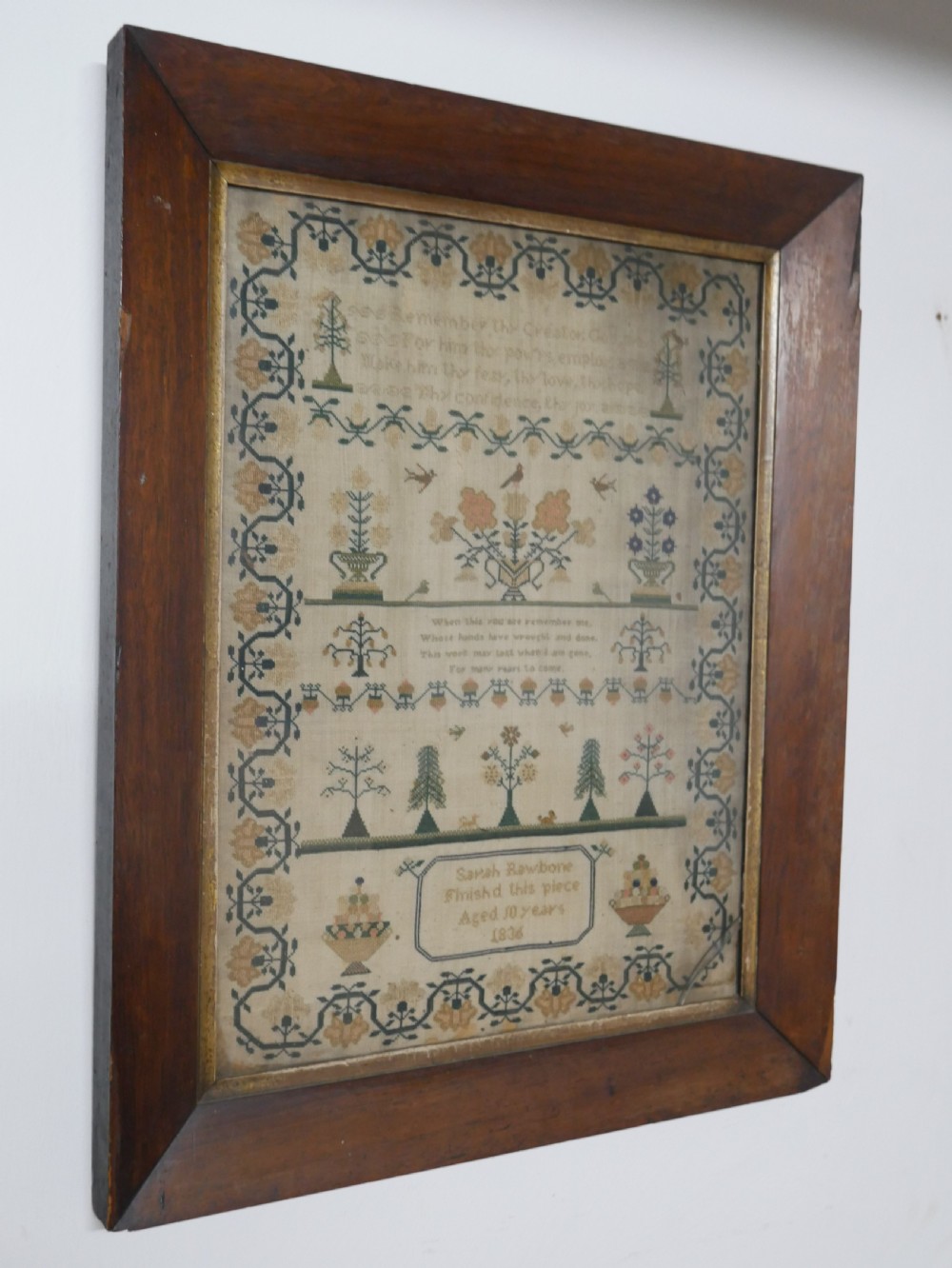 Needlework Sampler Dated 1836