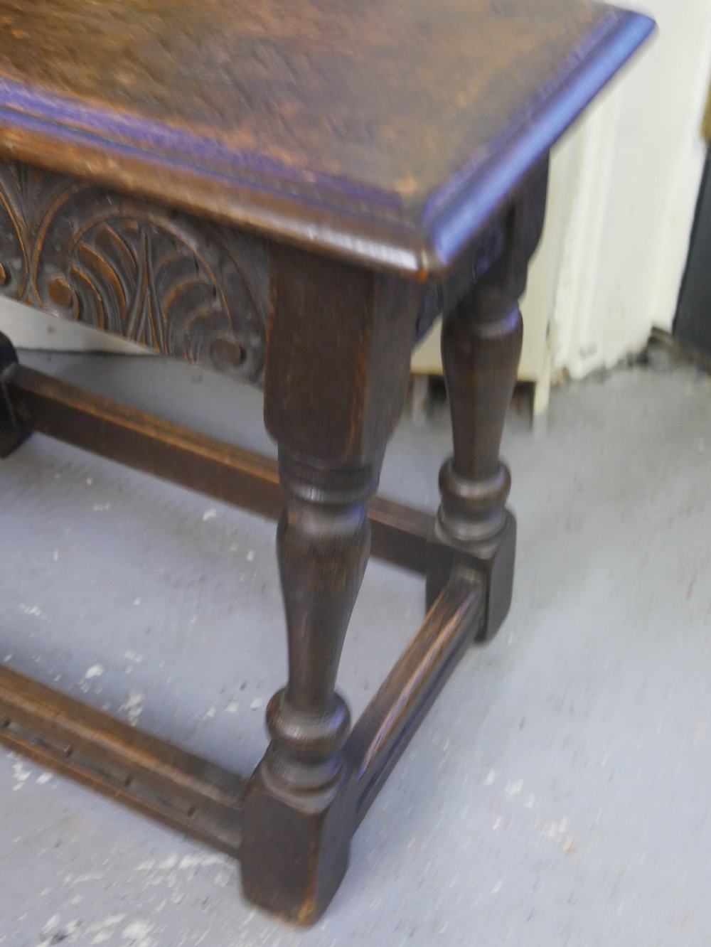 19thC Oak Joint Stool View II