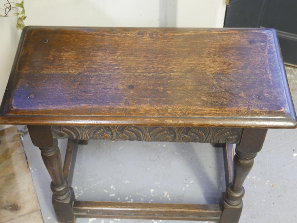 19thC Oak Joint Stool View III