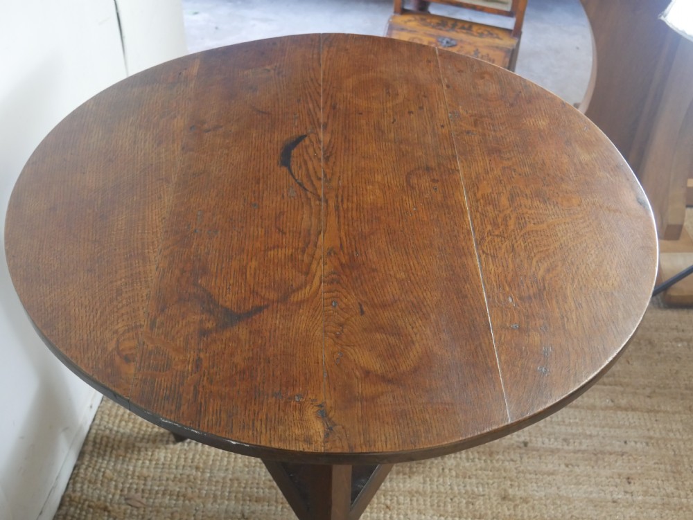 Large Oak Cricket Table Dated  View II