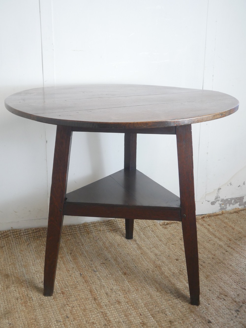 Large Oak Cricket Table Dated 