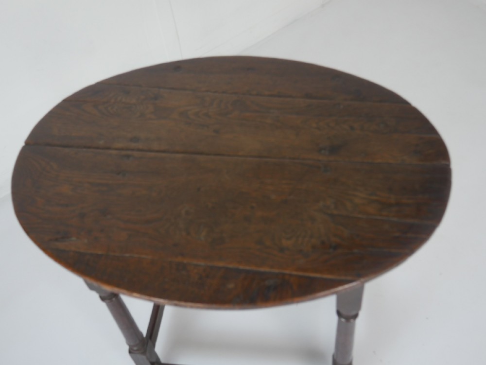 Small Oak Table Dated 1700 View II