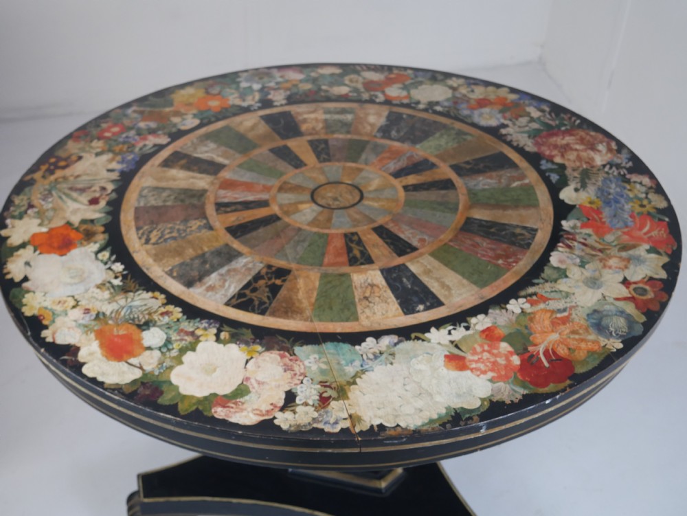 19thC Painted Faux Marble Centre Table View IX