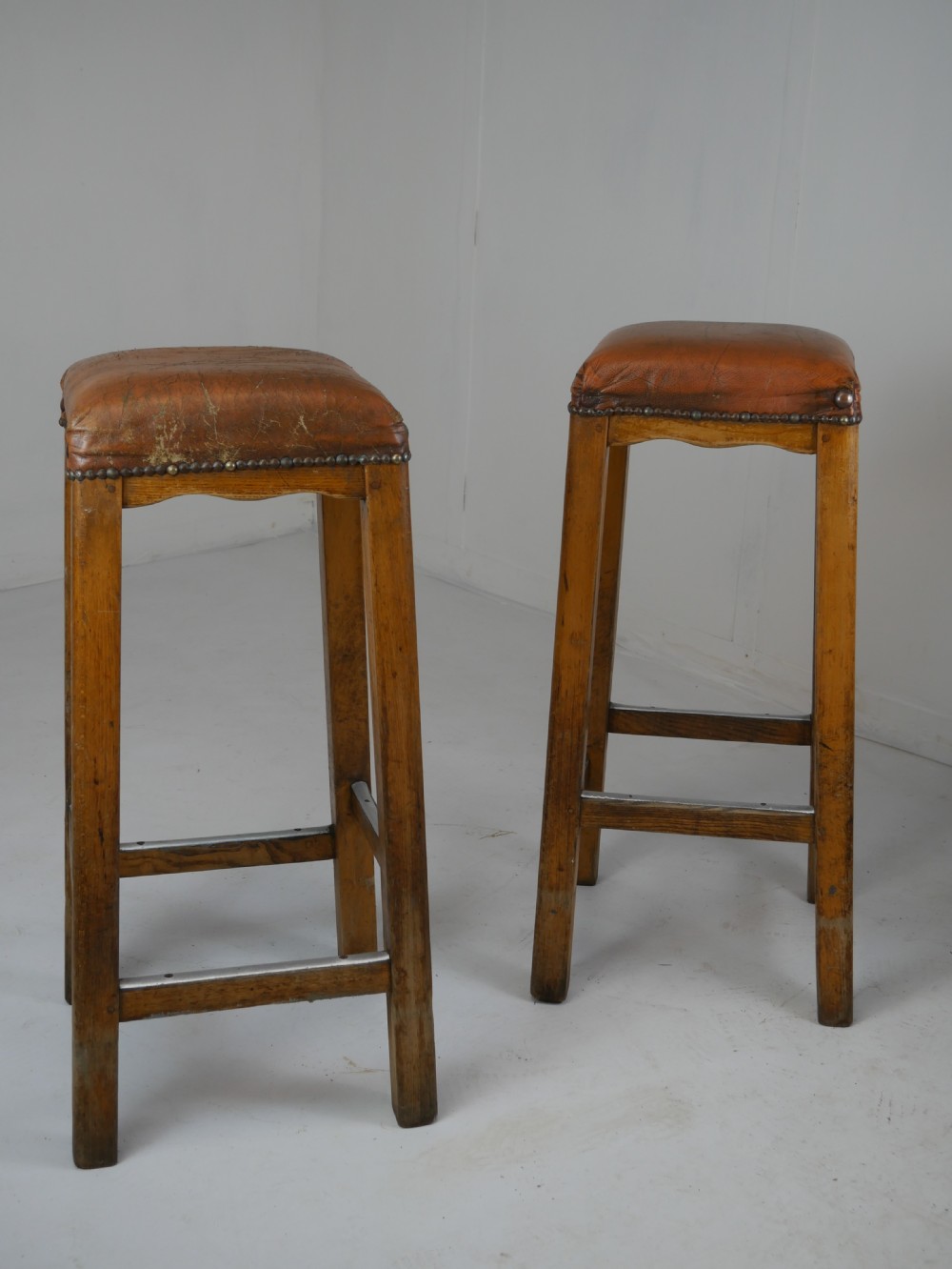 Pair Tall Industrial Bar Stool