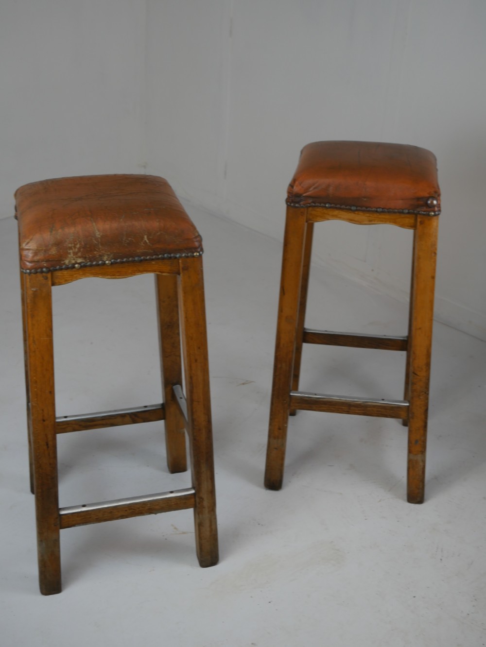 Pair Tall Industrial Bar Stool View XI