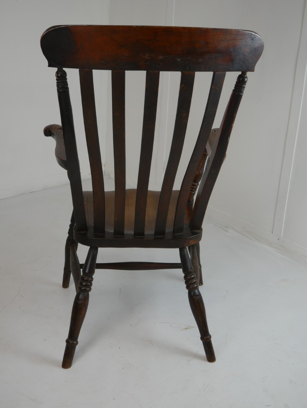 19thC Elm Fruitwood Windsor Kitchen Armchair View VII