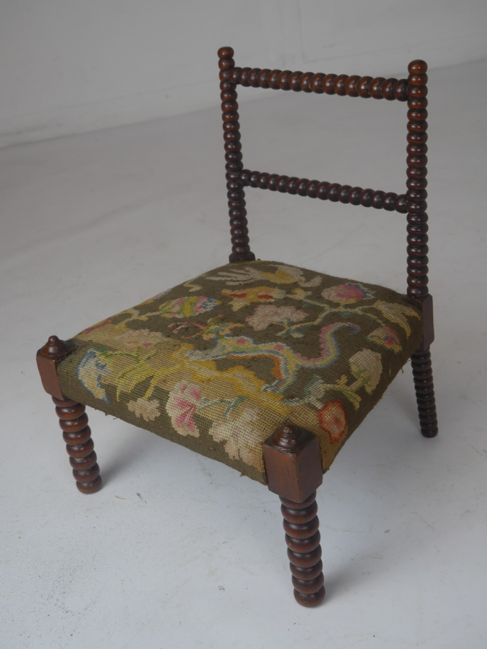 Pair Miniature 19thC Bobbin Chairs View III