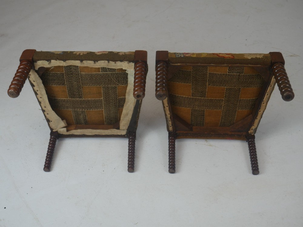 Pair Miniature 19thC Bobbin Chairs View X