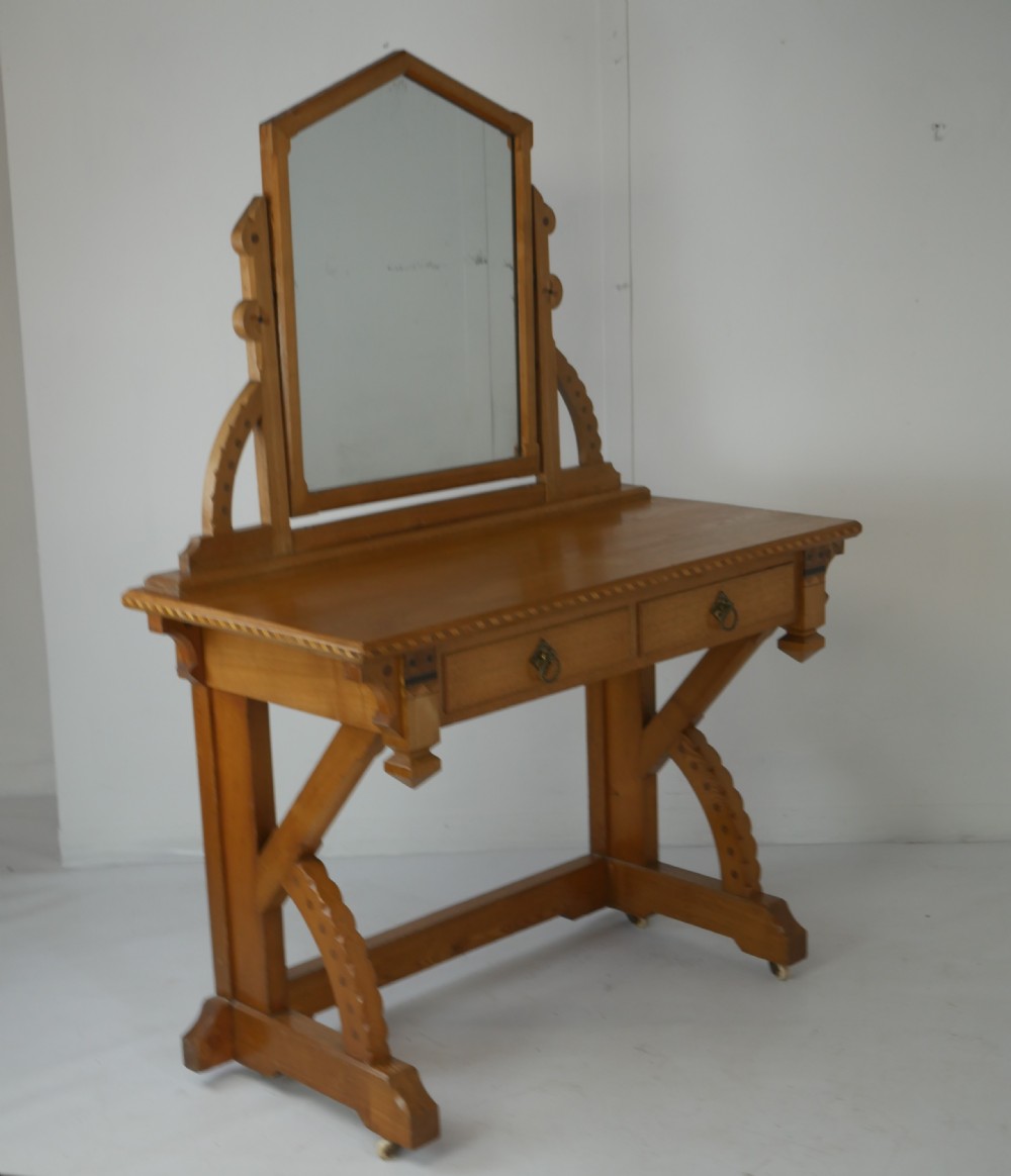 19thC Ash Inlaid Dressing Table