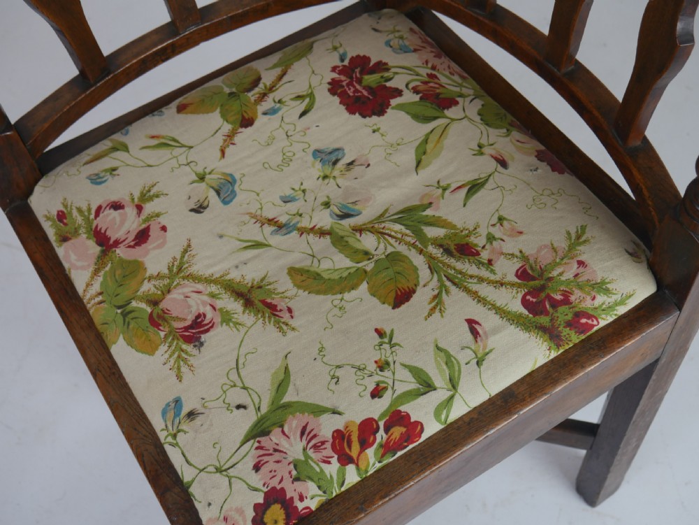 Antique Georgian Oak Corner Chair View III