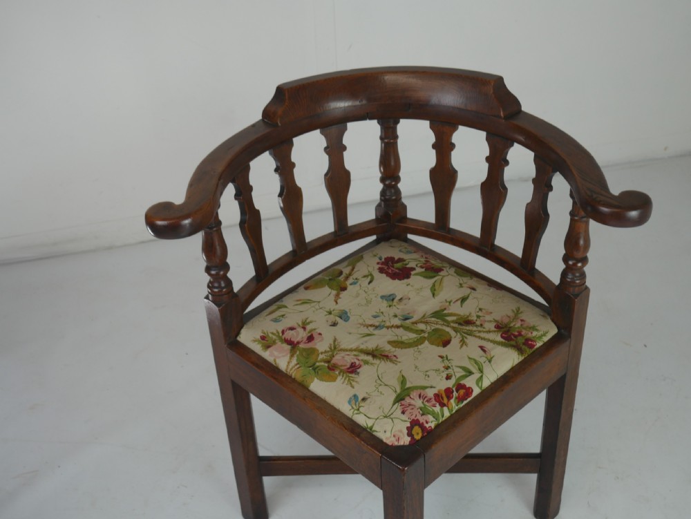 Antique Georgian Oak Corner Chair View X