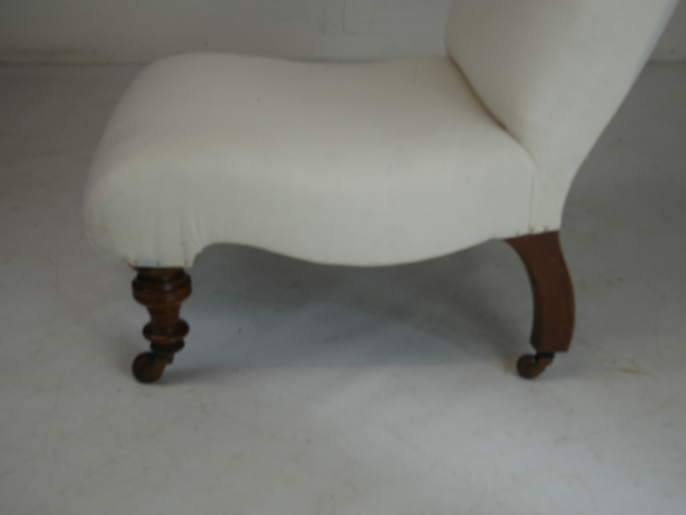 19th Century Walnut Slipper Chair View VII