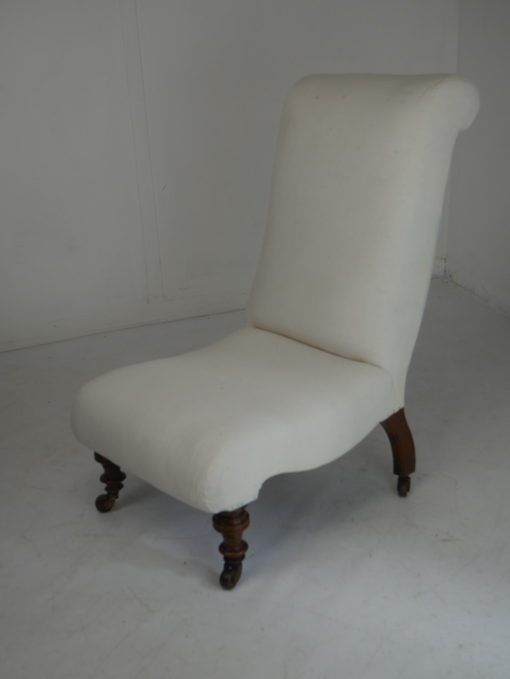 19th Century Walnut Slipper Chair View X